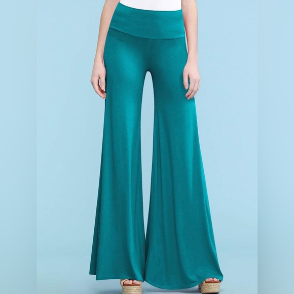 Amy's Closet Pants - Women's Casual Comfy Wide Leg Palazzo Lounge Pants -jade
